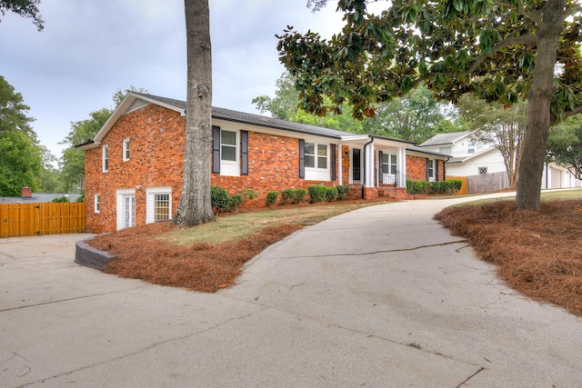 view of single story home