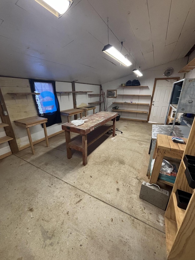 view of finished basement
