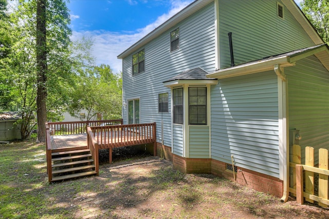 216 Dry Creek Rd, Evans, GA 30809 - rear view of property with a deck and crawl space