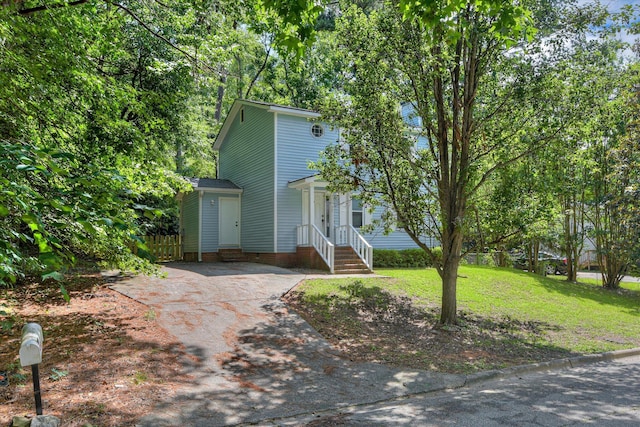 216 Dry Creek Rd, Evans, GA 30809 - view of front of house featuring asphalt driveway and a front lawn