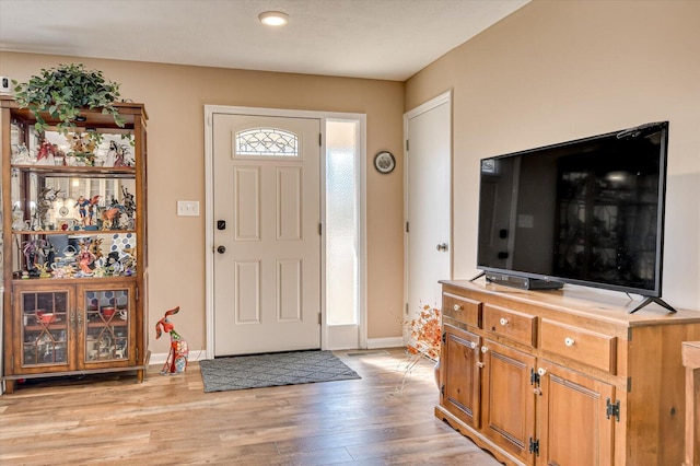 foyer featuring light wood-type flooring