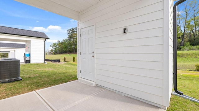 view of patio featuring central AC unit