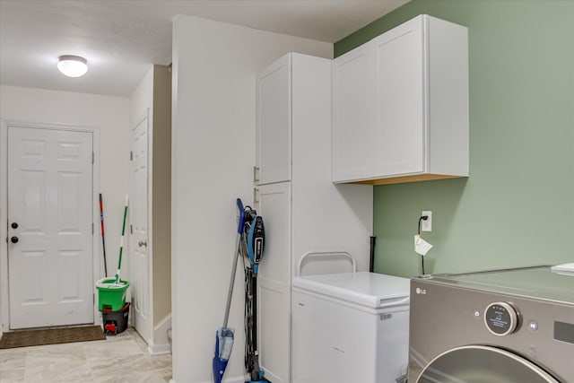 4804 High Meadows Dr, Grovetown, GA 30813 - washroom featuring cabinet space, washing machine and clothes dryer, and baseboards