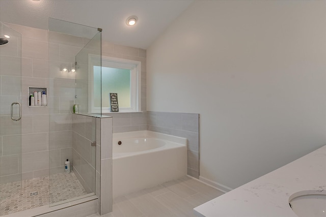4804 High Meadows Dr, Grovetown, GA 30813 - full bath featuring a bath, a stall shower, and vanity
