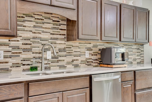 4804 High Meadows Dr, Grovetown, GA 30813 - kitchen featuring dishwasher, a sink, backsplash, and light countertops