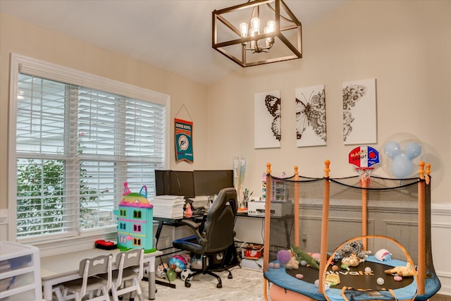 4804 High Meadows Dr, Grovetown, GA 30813 - office area with plenty of natural light and a chandelier
