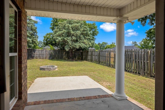 2071 Lake Forest Dr, Grovetown, GA 30813 - fenced backyard with a patio
