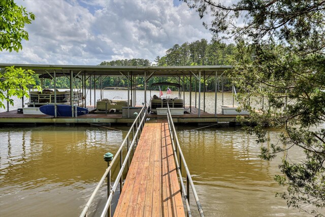 203 Jacque Cir, Mccormick, SC 29835 - dock area with a water view and boat lift