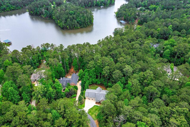 203 Jacque Cir, Mccormick, SC 29835 - aerial view of property and surrounding area with a nearby body of water and a heavily wooded area