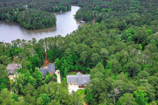 203 Jacque Cir, Mccormick, SC 29835 - aerial view of property and surrounding area featuring a forest and a nearby body of water