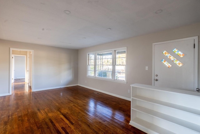 interior space featuring dark wood-type flooring