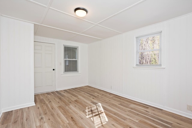 unfurnished room featuring light wood-type flooring