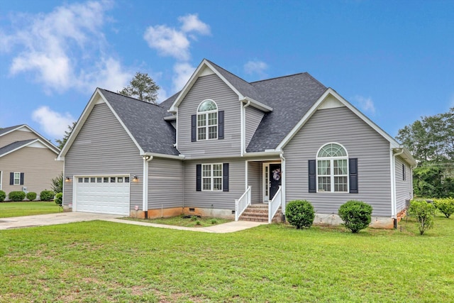 1009 Neilson St, Aiken, SC 29803 - traditional home with concrete driveway, roof with shingles, a front lawn, crawl space, and an attached garage