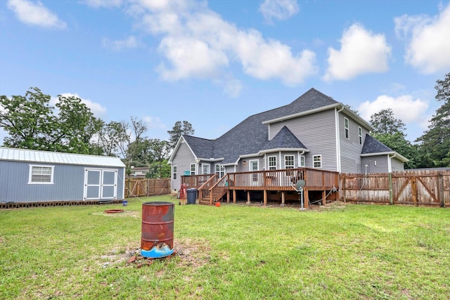 1009 Neilson St, Aiken, SC 29803 - rear view of house featuring a wooden deck and a shingled roof
