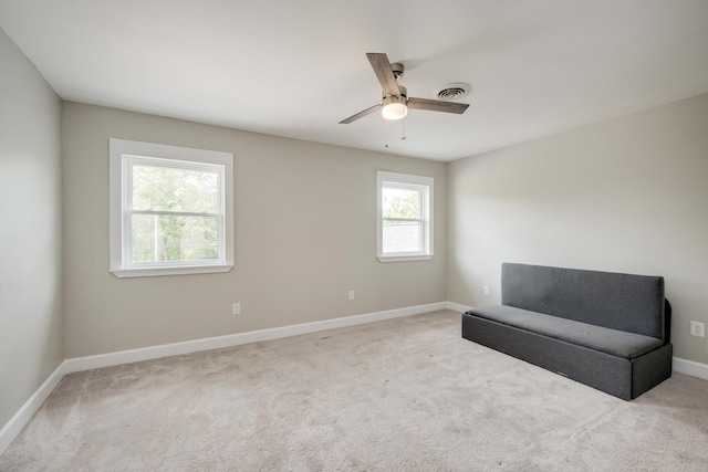 1543 Wrens Hwy, Thomson, GA 30824 - unfurnished room with ceiling fan, visible vents, baseboards, and carpet