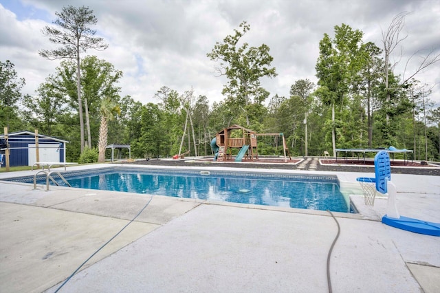 1543 Wrens Hwy, Thomson, GA 30824 - outdoor pool with a playground and a patio area