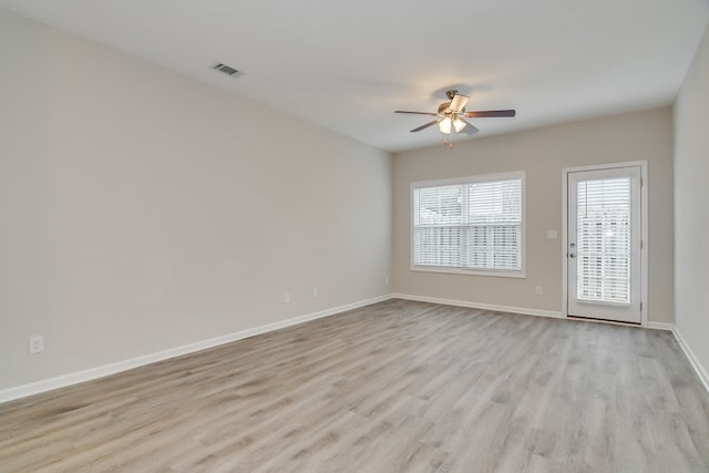 344 Bordeaux Dr, Thomson, GA 30824 - empty room with ceiling fan and light hardwood / wood-style floors
