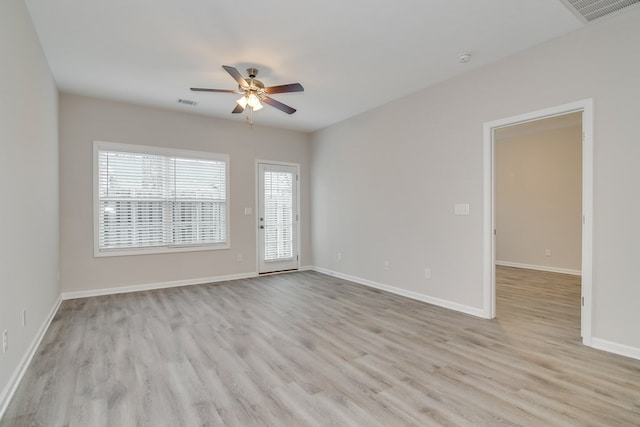 344 Bordeaux Dr, Thomson, GA 30824 - spare room with light hardwood / wood-style floors and ceiling fan