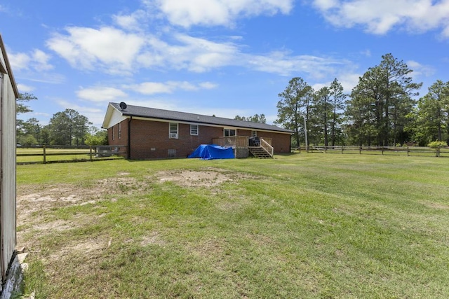 460 Archie Ware Rd, Ridge Spring, SC 29129 - back of house with brick siding and a wooden deck