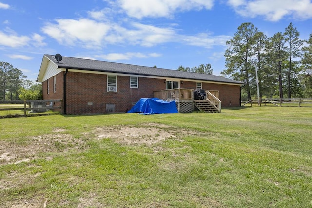 460 Archie Ware Rd, Ridge Spring, SC 29129 - back of house featuring a wooden deck and brick siding
