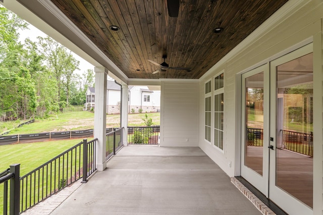 845 Audubon Way, Evans, GA 30809 - view of patio featuring ceiling fan and french doors