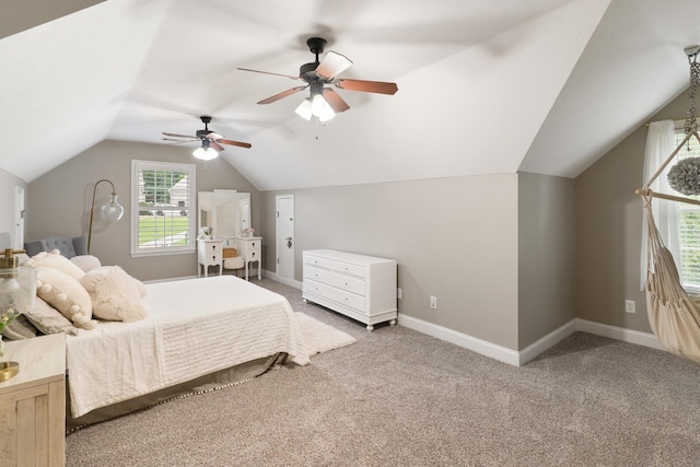460 Armstrong Way, Evans, GA 30809 - carpeted bedroom featuring lofted ceiling and a ceiling fan