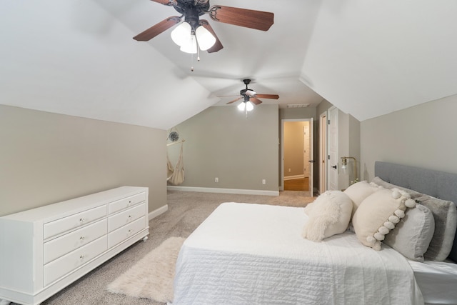 460 Armstrong Way, Evans, GA 30809 - bedroom with light carpet, lofted ceiling, and ceiling fan