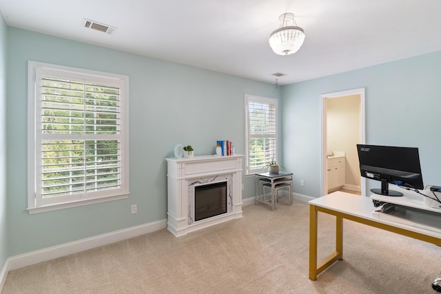 460 Armstrong Way, Evans, GA 30809 - office space featuring light carpet and a fireplace