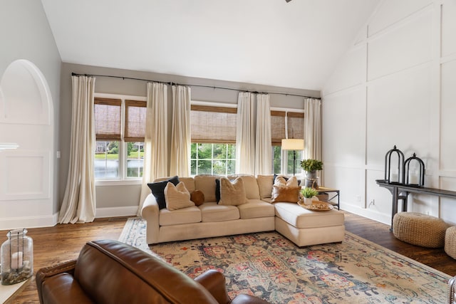 460 Armstrong Way, Evans, GA 30809 - living room featuring lofted ceiling and wood finished floors