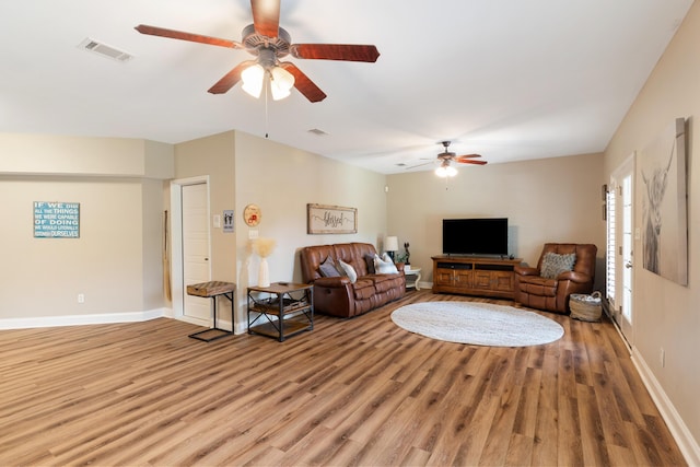 460 Armstrong Way, Evans, GA 30809 - living room with a ceiling fan and light wood-type flooring