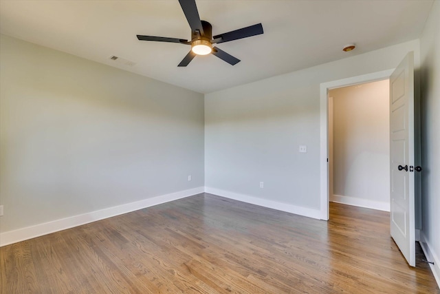 118 Lake Bluff Dr, Waynesboro, GA 30830 - spare room with ceiling fan, wood finished floors, and a smoke detector