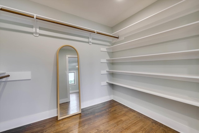 118 Lake Bluff Dr, Waynesboro, GA 30830 - walk in closet featuring dark wood-style floors and arched walkways