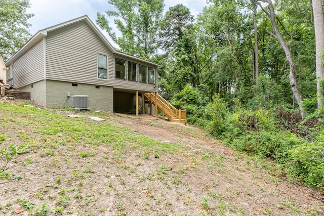 354 Rice Ct, Martinez, GA 30907 - rear view of house featuring stairway and a sunroom
