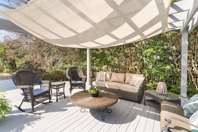 3503 Preston Trl, Martinez, GA 30907 - wooden terrace featuring a pergola and an outdoor living space