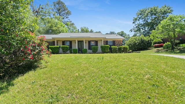 ranch-style home with a front yard