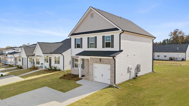 2885 Saltwater Bnd, Beech Island, SC 29842 - traditional-style house featuring a garage, driveway, brick siding, and a front yard