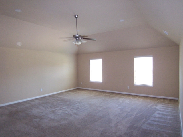 2103 Kaneck Way, Hephzibah, GA 30815 - spare room with vaulted ceiling, carpet flooring, ceiling fan, and baseboards
