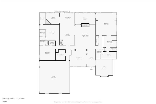 972 Woody Hill Cir, Evans, GA 30809 - home floor plan