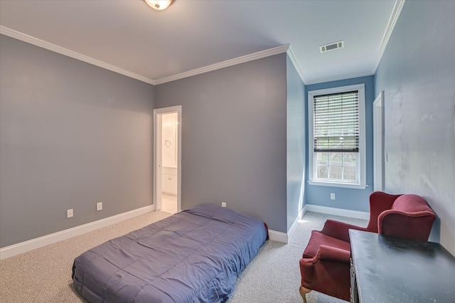 972 Woody Hill Cir, Evans, GA 30809 - carpeted bedroom with crown molding, baseboards, and connected bathroom