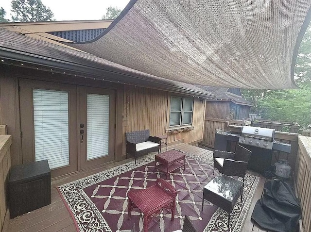 deck featuring french doors