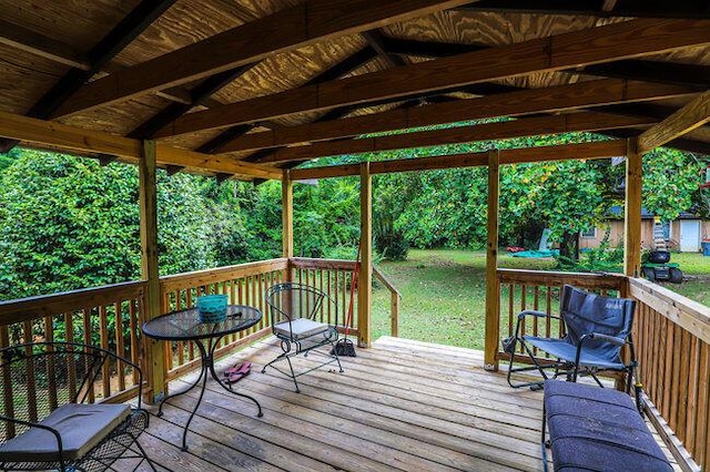 view of wooden deck