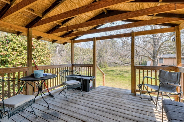 2107 Brown Rd, Hephzibah, GA 30815 - wooden terrace with a lawn