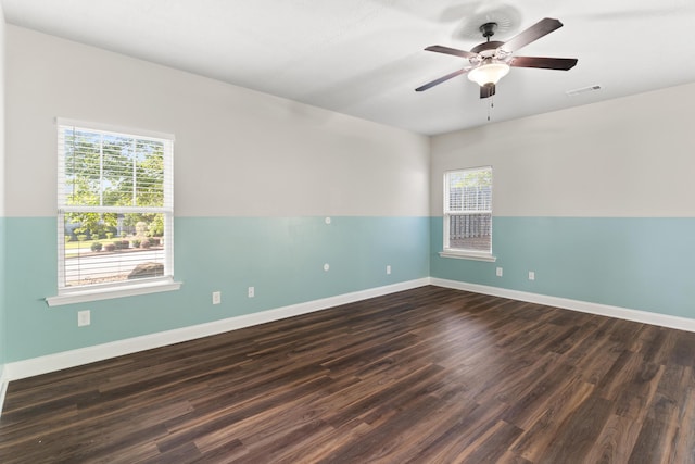 501 Cranberry Cir, Grovetown, GA 30813 - spare room with plenty of natural light, dark wood-style flooring, and ceiling fan