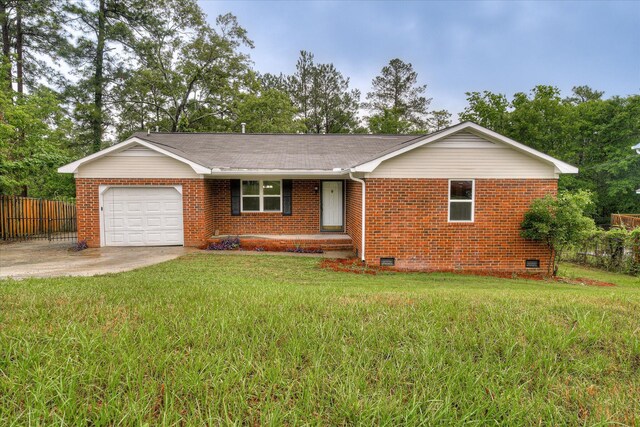 2669 Corning St, Hephzibah, GA 30815 - ranch-style house with brick siding, crawl space, an attached garage, driveway, and roof with shingles