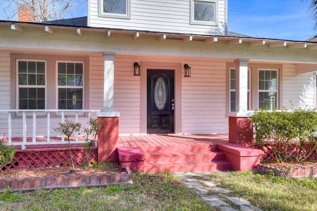 property entrance with a porch