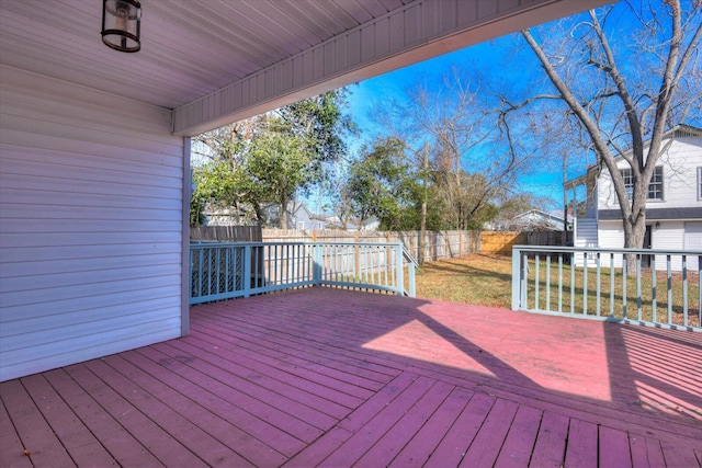 deck with a lawn