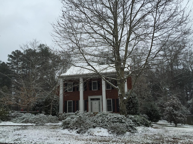 view of snow covered structure