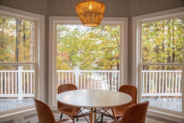 216 Sumter Ln, Mccormick, SC 29835 - sunroom / solarium featuring a chandelier