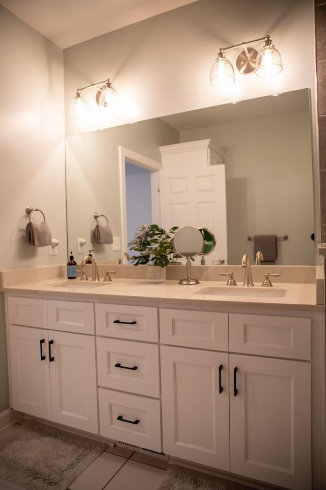 216 Sumter Ln, Mccormick, SC 29835 - bathroom with double vanity and tile patterned floors