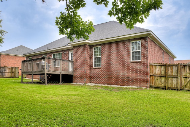 4538 Country Glen Cir, Grovetown, GA 30813 - back of house with a deck, brick siding, and roof with shingles